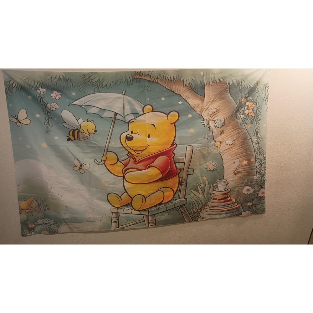 Winnie the Pooh Wall Tapestry Disney Nursery 70x43. Cottagecore kids Room Decor